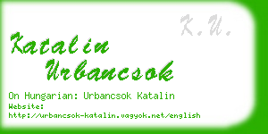 katalin urbancsok business card